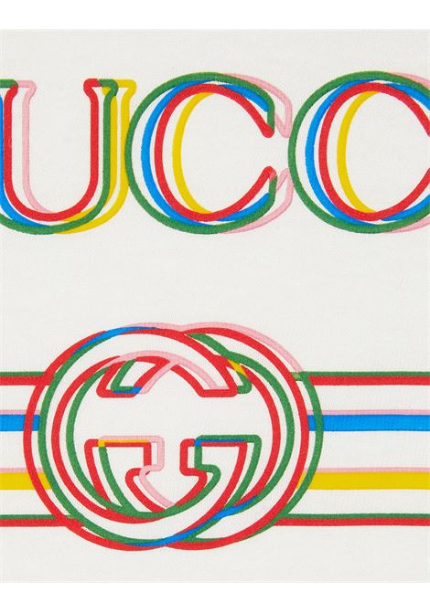 T-Shirt Bianca Con Stampa Gucci Interlocking G GUCCI KIDS | 575114-XJGZA9214